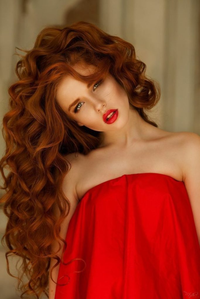 red hairstyle for curly hairstyles