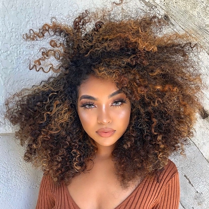 Long Curly Hairstyles Afro woman